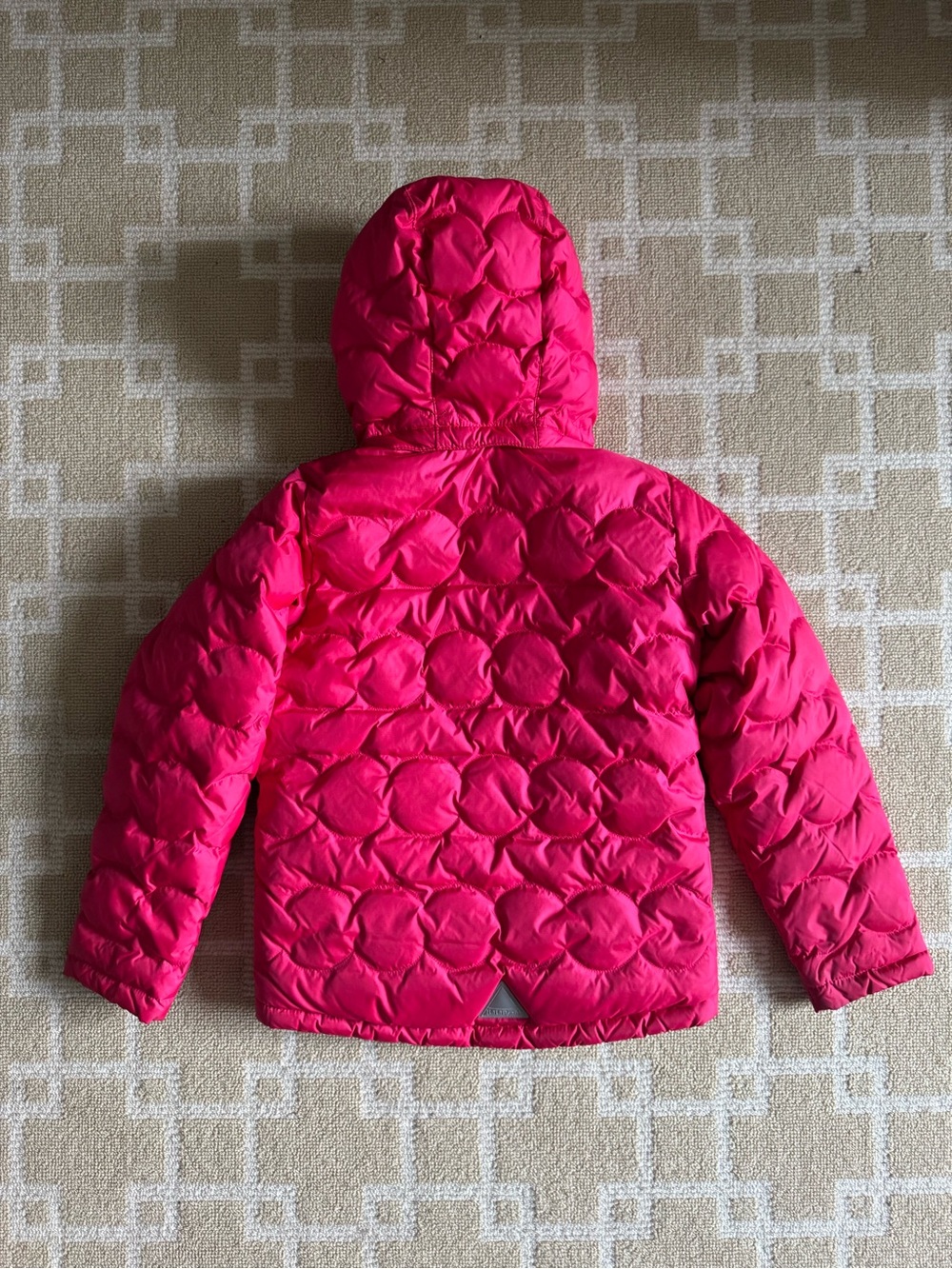 L.L. Bean DownTek Hooded Puffer Jacket Hot Pink Blue Girls Medium 10-12 - Picture 6 of 15